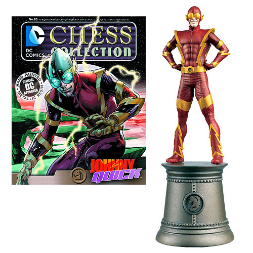 DC Superhero Johnny Quick White Knight Chess Piece with Collector Magazine